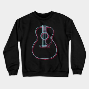 3D Concert Style Acoustic Guitar Body Outline Crewneck Sweatshirt